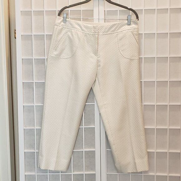 Anthropologie Cartonnier Textured Ankle Crop Pants Size 6 - Picture 1 of 11
